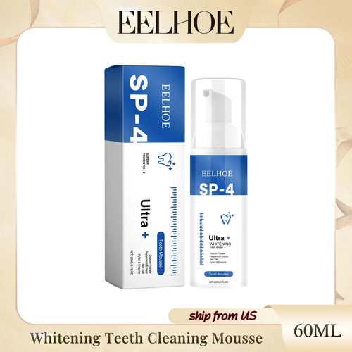 Eelhoe SP-4 Whitening Teeth Cleaning Mousse packaging on a beige background