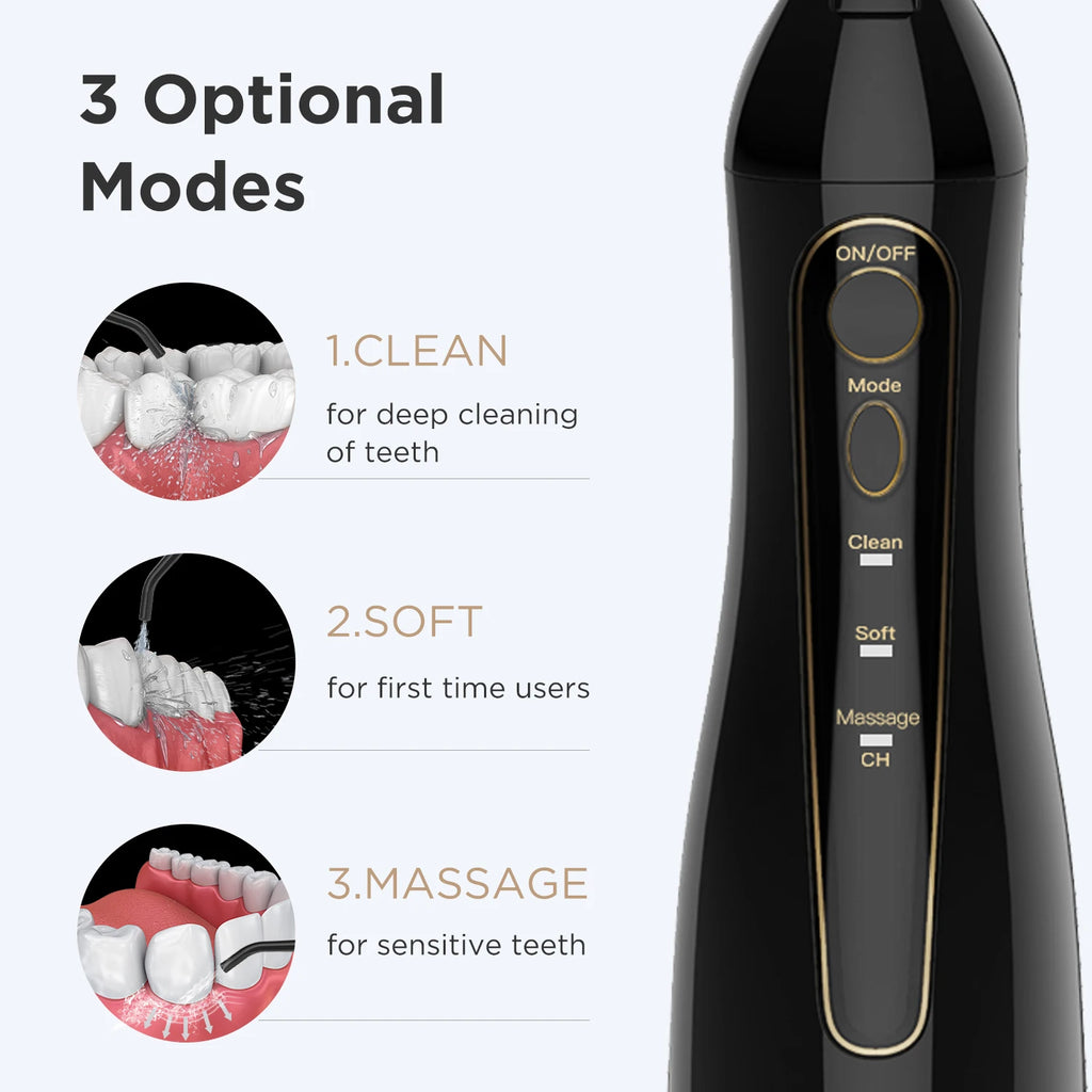 Fairywill Water Flosser – 300ML, 3 Modes, Rechargeable