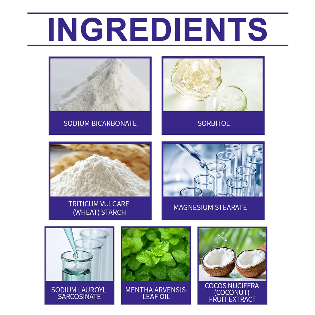 List of ingredients with corresponding images and names on a white background