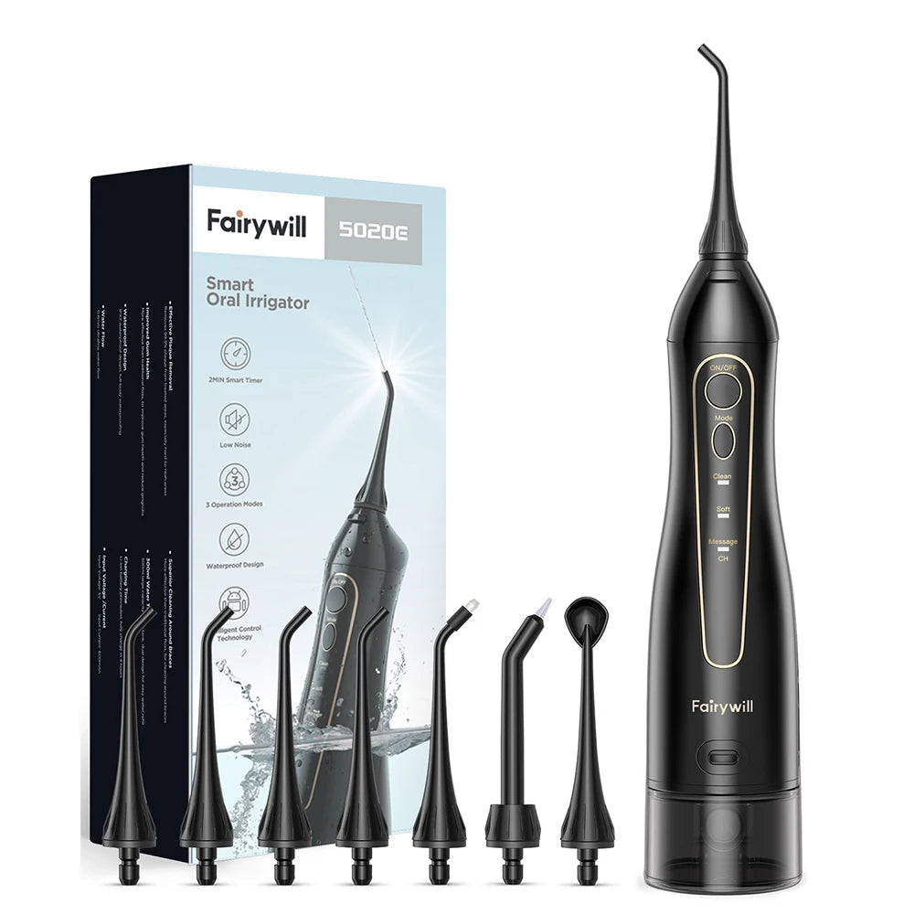 Fairywill Water Flosser – 300ML, 3 Modes, Rechargeable