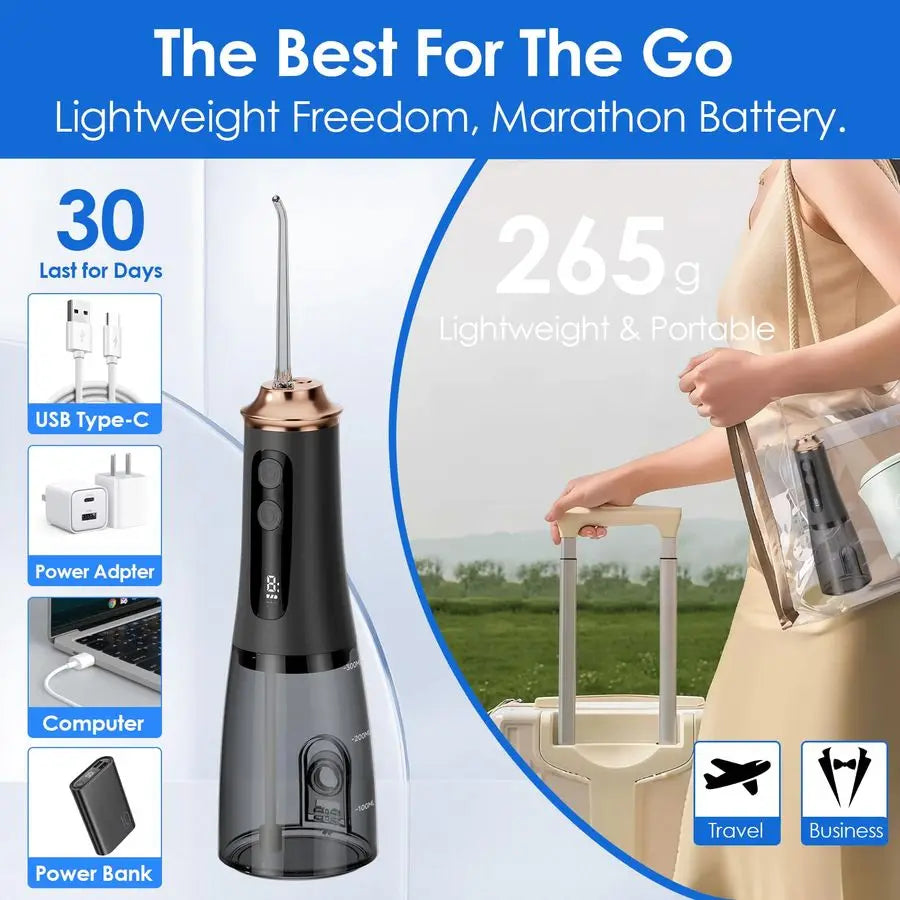 Large Capacity Water Flosser – 9 Modes, Adjustable Pressure