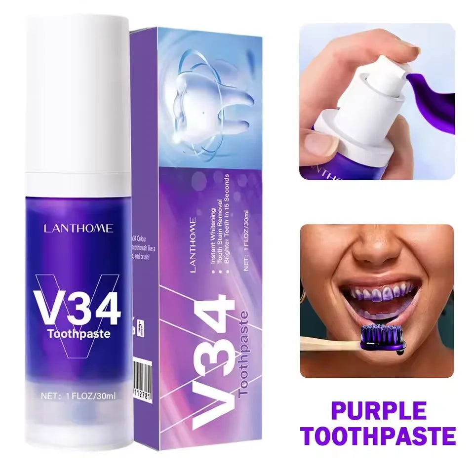 V34 Purple Whitening Toothpaste