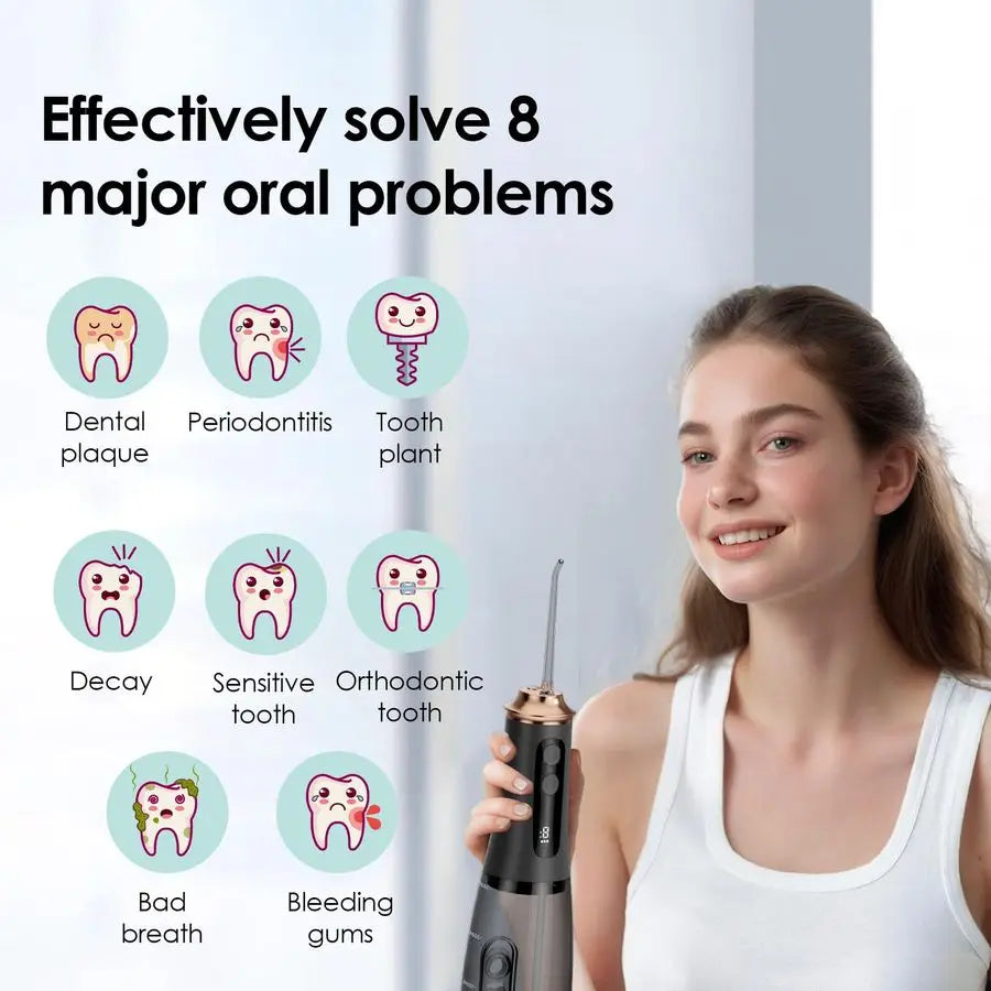Large Capacity Water Flosser – 9 Modes, Adjustable Pressure