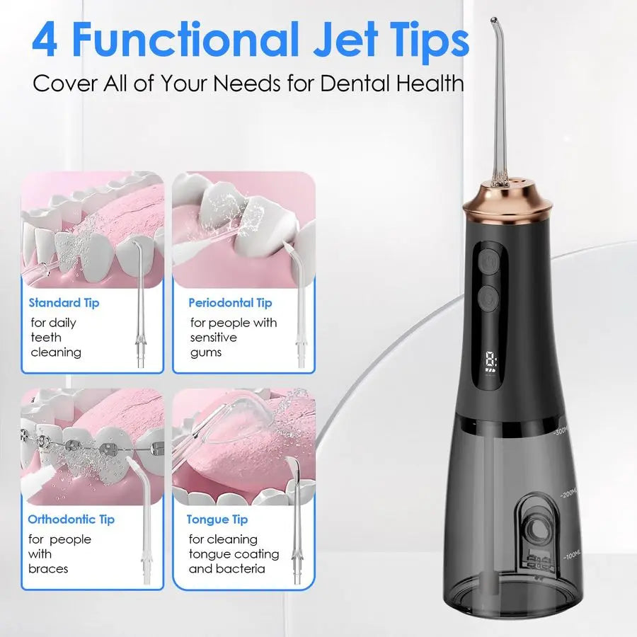 Large Capacity Water Flosser – 9 Modes, Adjustable Pressure