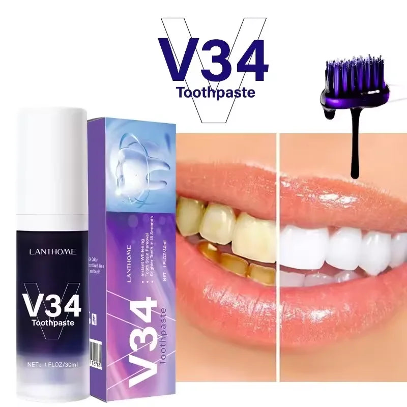 V34 Purple Whitening Toothpaste