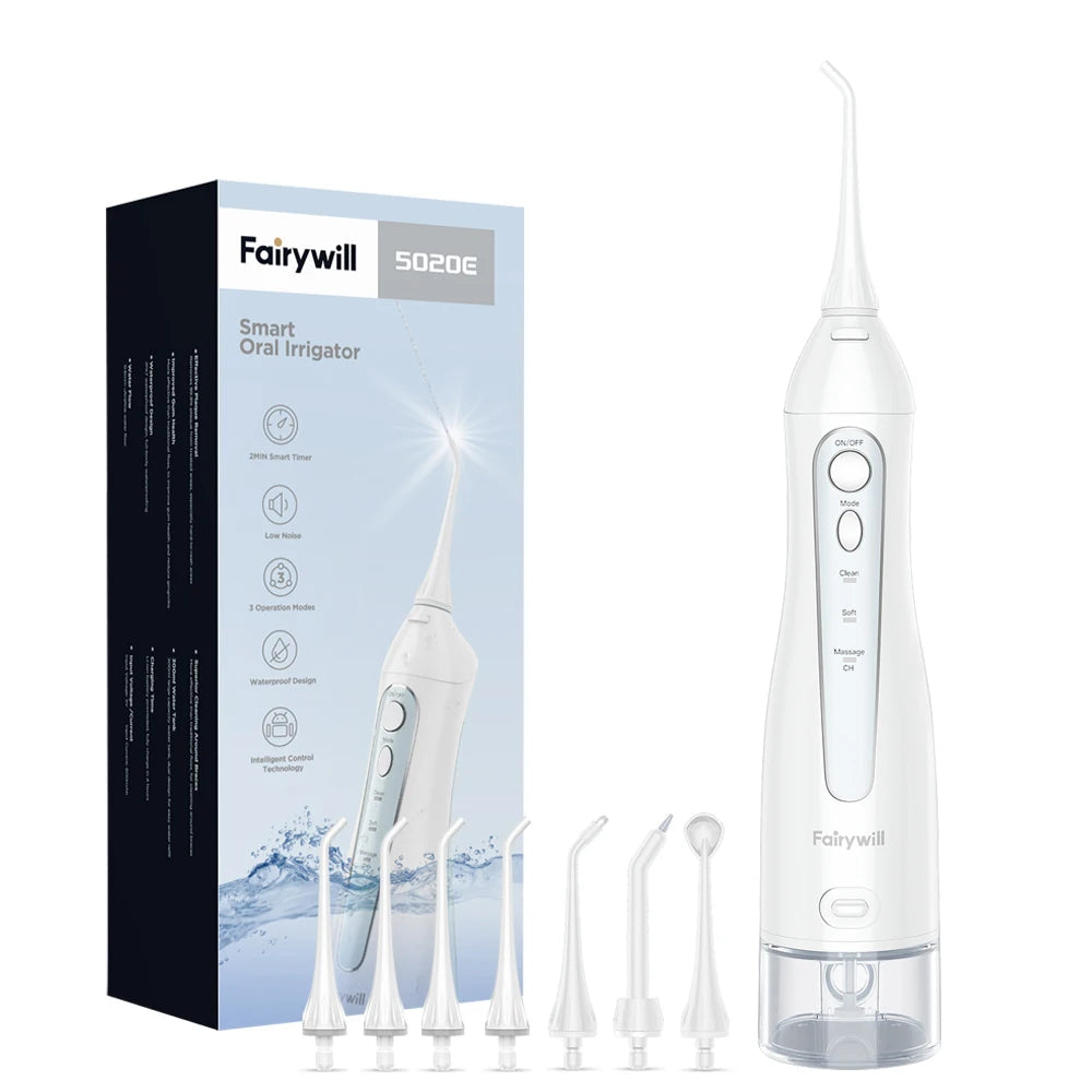Fairywill Water Flosser – 300ML, 3 Modes, Portable