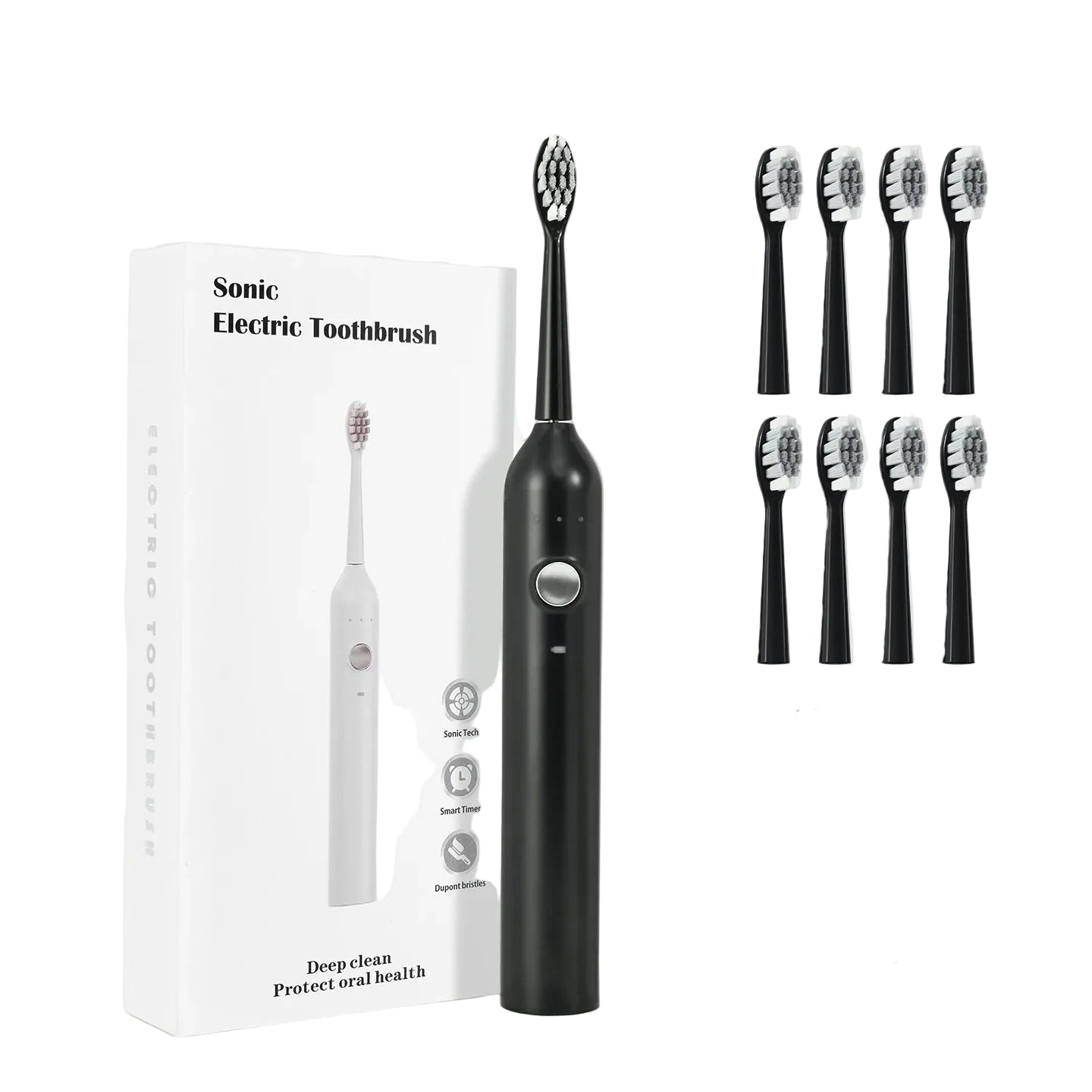 Sonic Electric Toothbrush – 8 Heads, 6 Modes, USB Rechargeable