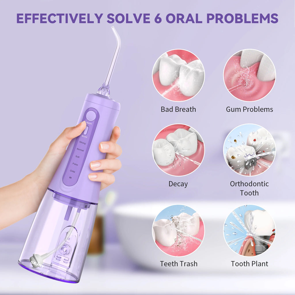 SEJOY Oral Irrigator – 4 Modes, IPX7 Waterproof