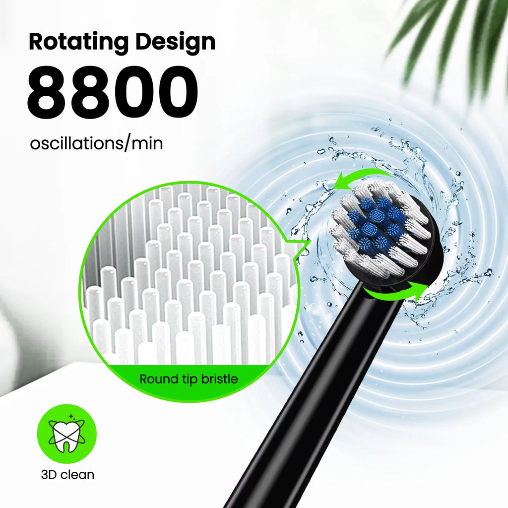 Fairywill T2233 Electric Toothbrush – 4 Heads, Rechargeable