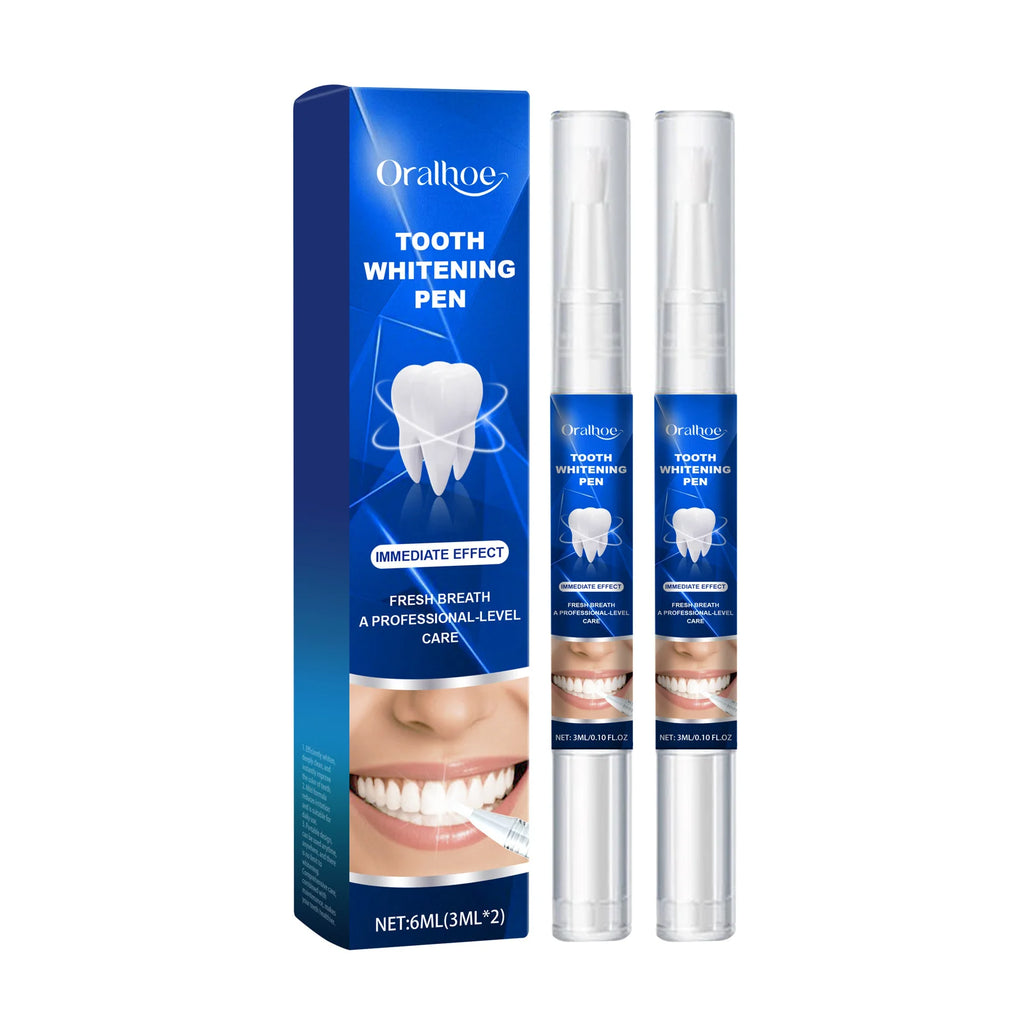 Oralbto tooth whitening pen with packaging on a white background