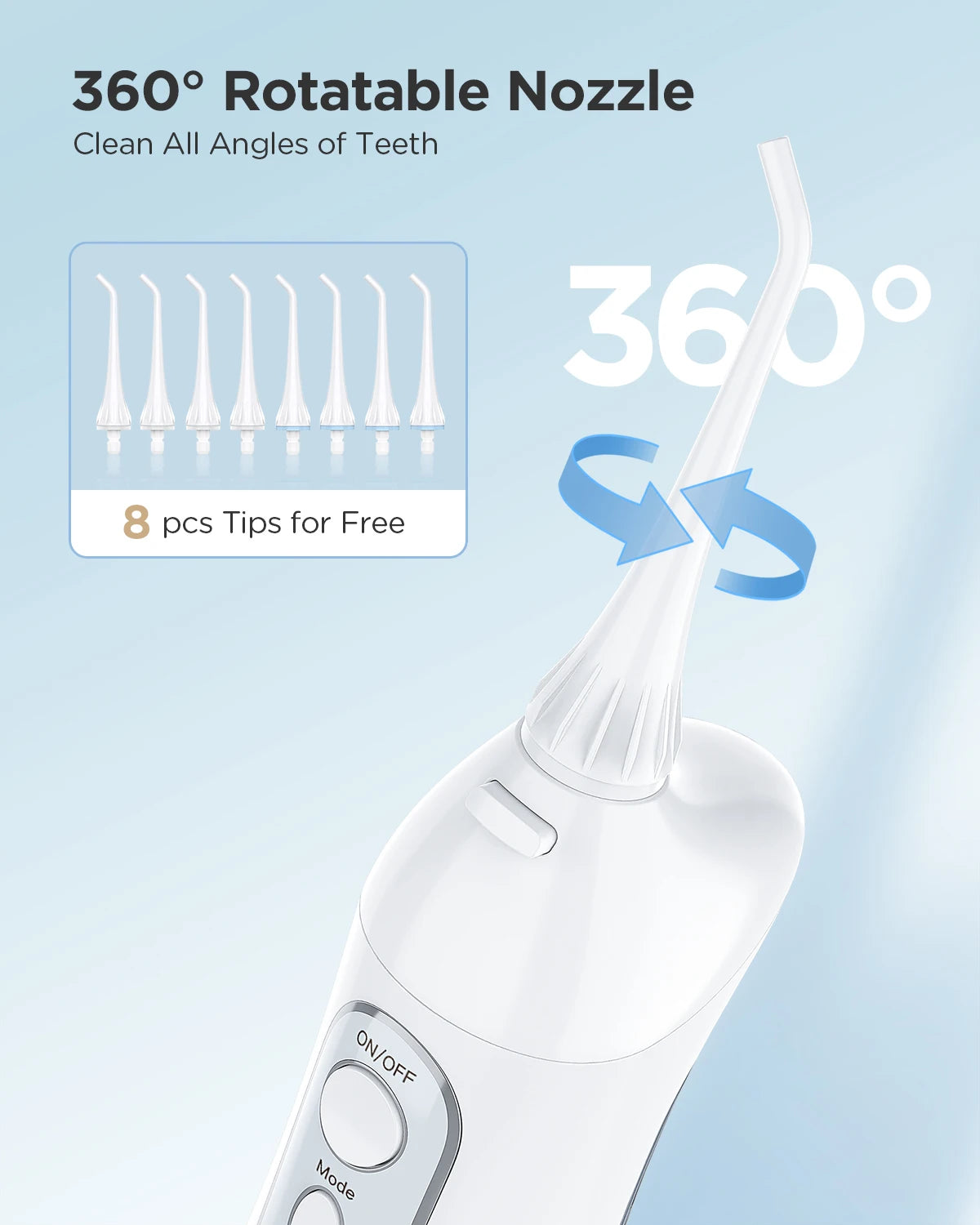 Fairywill Water Flosser – 300ML, 3 Modes, Portable